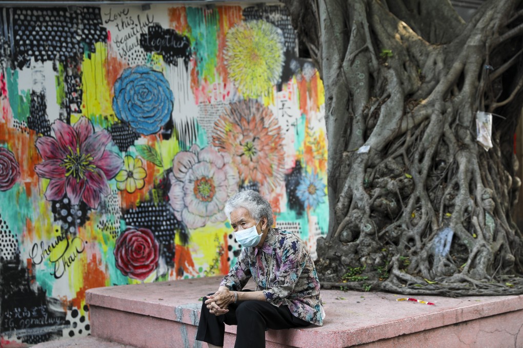 An elderly woman takes a breather, on Cheung Chau island on April 26. Some senior citizens are uncertain about infection control measures at clinics and may miss scheduled cancer screenings. Photo: Winson Wong
