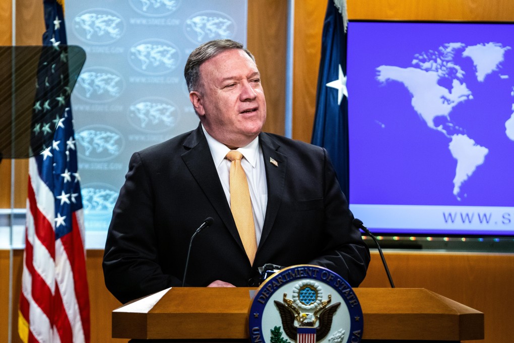 US Secretary of State Mike Pompeo speaks during a press conference at the State Department in March. Photo: dpa