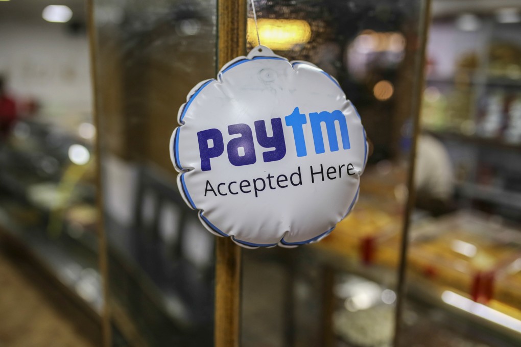 An advertising balloon for Paytm in Ooty, Tamil Nadu, India. The digital payments platform is one of many that relies on Chinese funding. Photo: Bloomberg