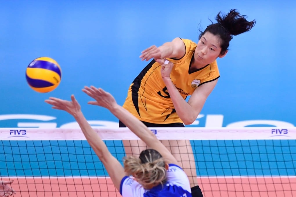 Zhu Ting in action with Vakifbank Istanbul at the 2018 FIVB Volleyball Women's Club World Championship in Shaoxing, China. Vakifbank Istanbul won 3-0 to claim the title. Photo: Xinhua