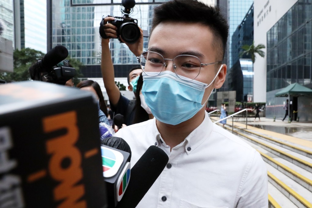 Lam Tsz-ho leaves the District Court in Wan Chai on Tuesday. Photo: K.Y. Cheng