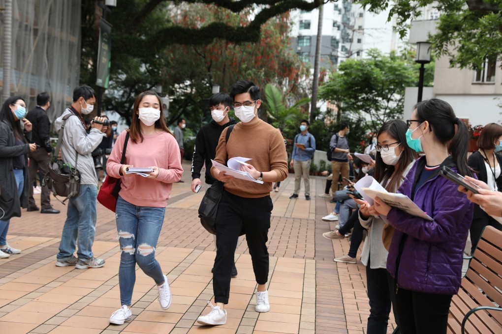 Students at the University of Hong Kong campus in Pok Fu Lam in April. Photo: Nora Tam