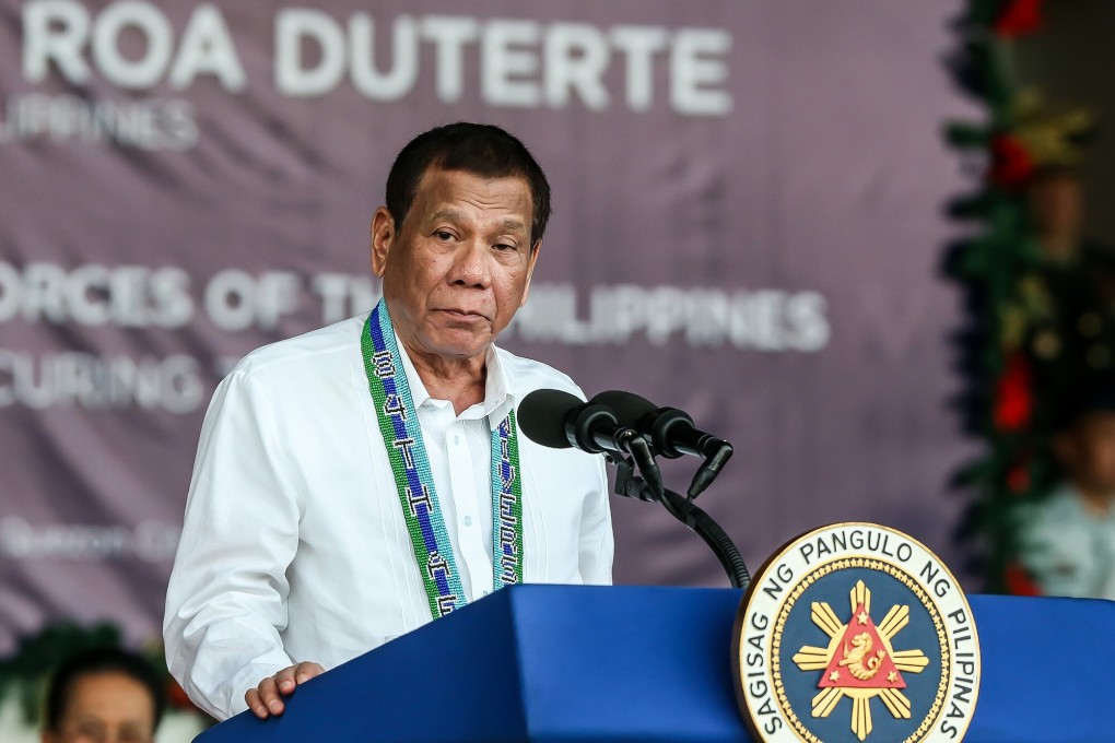 Philippine President Rodrigo Duterte speaks during an anniversary celebration for the Armed Forces of the Philippines (AFP) in December. He has suspended his decision to scrap a troop deployment agreement with the US. Photo: TNS