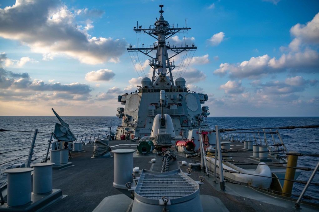 The US Navy’s Arleigh-Burke class guided-missile destroyer USS Barry conducting operations in the South China Sea on April 28. The disputed waters in the South China Sea are a potential flash point between China and the United States, but it would be inaccurate to describe the tensions as a new cold war. Photo: AFP
