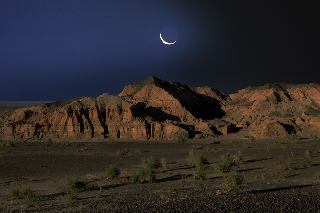 Marc Progin’s photograph “Midnight blue moon on flaming cliffs”, part of a Le French May festival show by the artist of images shot on a journey through Mongolia that opens this month in Hong Kong. Photo: Courtesy of Blue Lotus Gallery