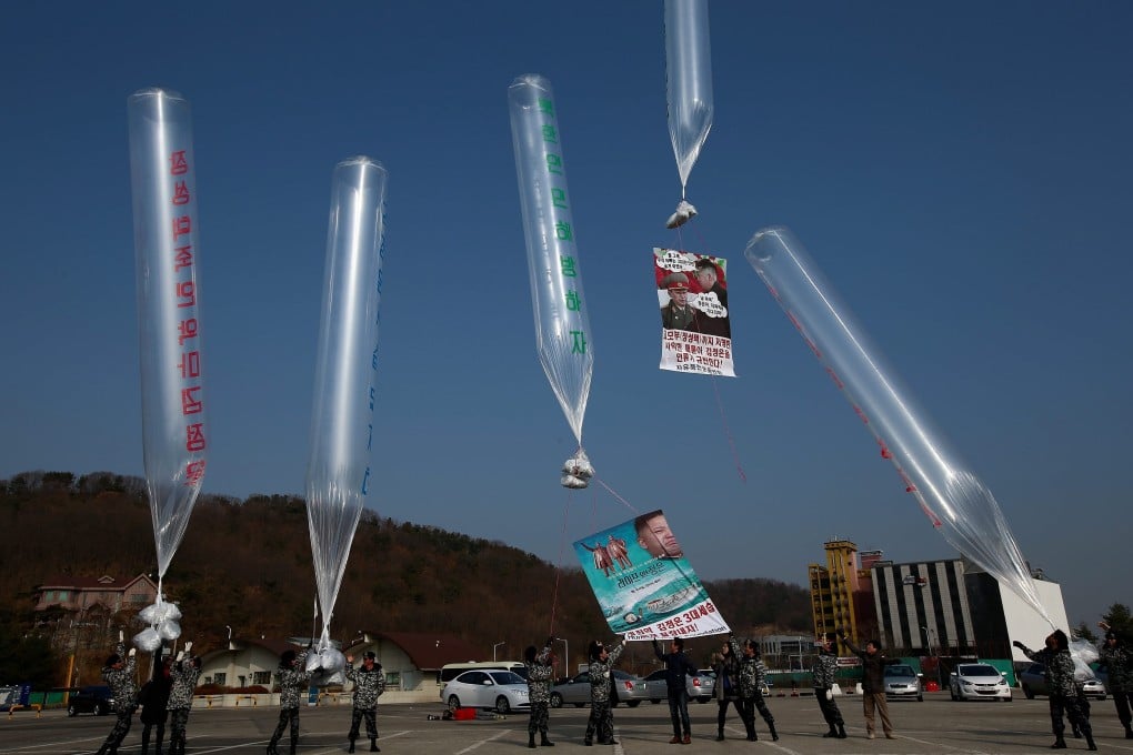 North Korean defectors and other activists have long flown balloons across the border carrying leaflets that criticise Kim over human rights abuses and his nuclear ambitions. Photo: EPA