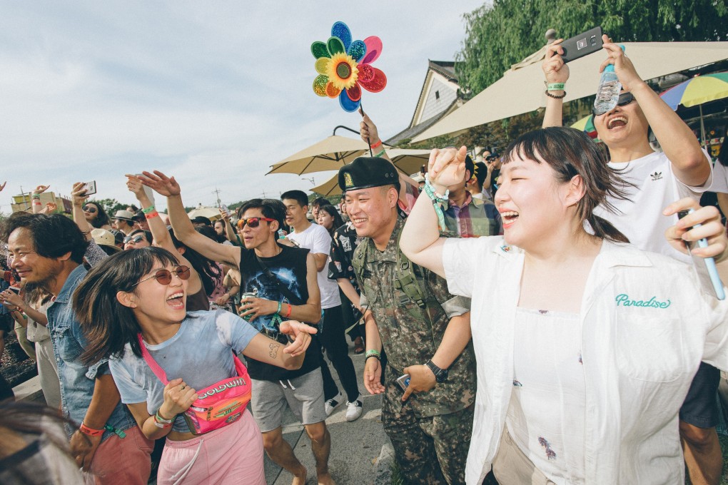 Festivalgoers at the DMZ Peace Train Music Festival in South Korea. A scaled-down version of the event in Cheorwon county, Gangwon province, will go ahead in July. Photo: STILLM45