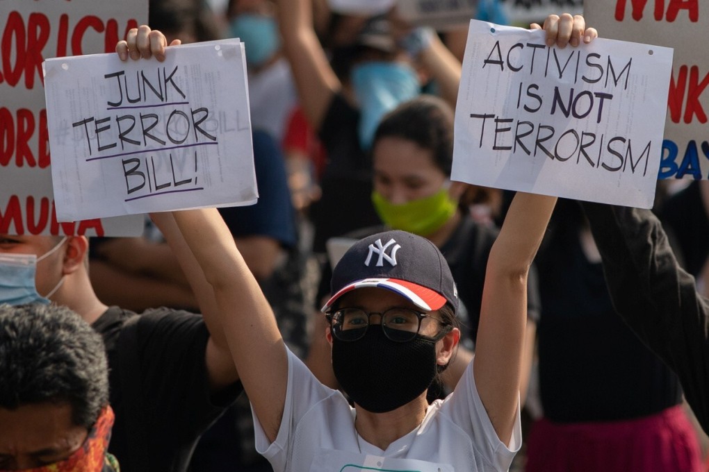 A rally against the Philippines’ anti-terror bill in Quezon City, Metro Manila. Photo: Reuters