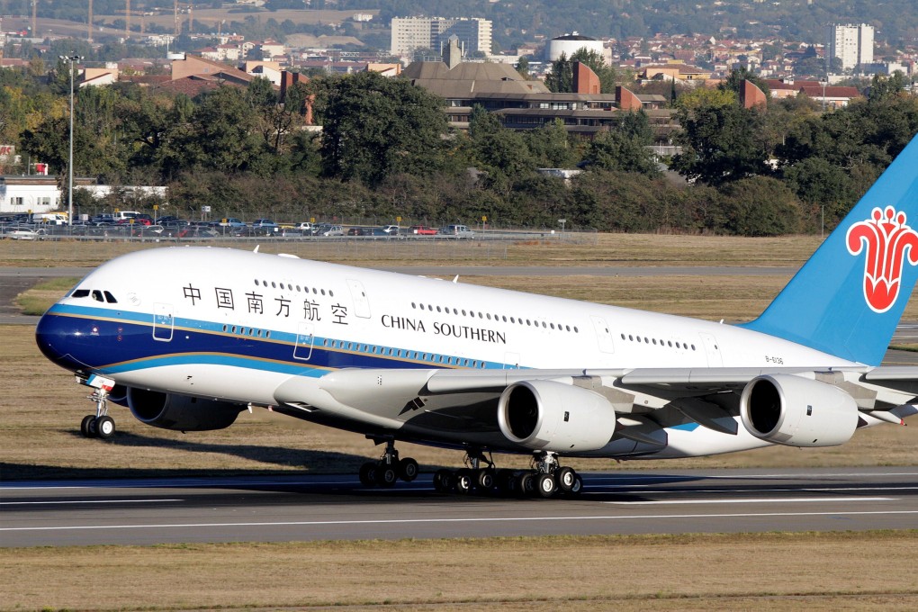 The first Airbus A380 delivered to China Southern Airlines takes off from Toulouse-Blagnac Airport, near Toulouse on October 14, 2011. Photo: Reuters