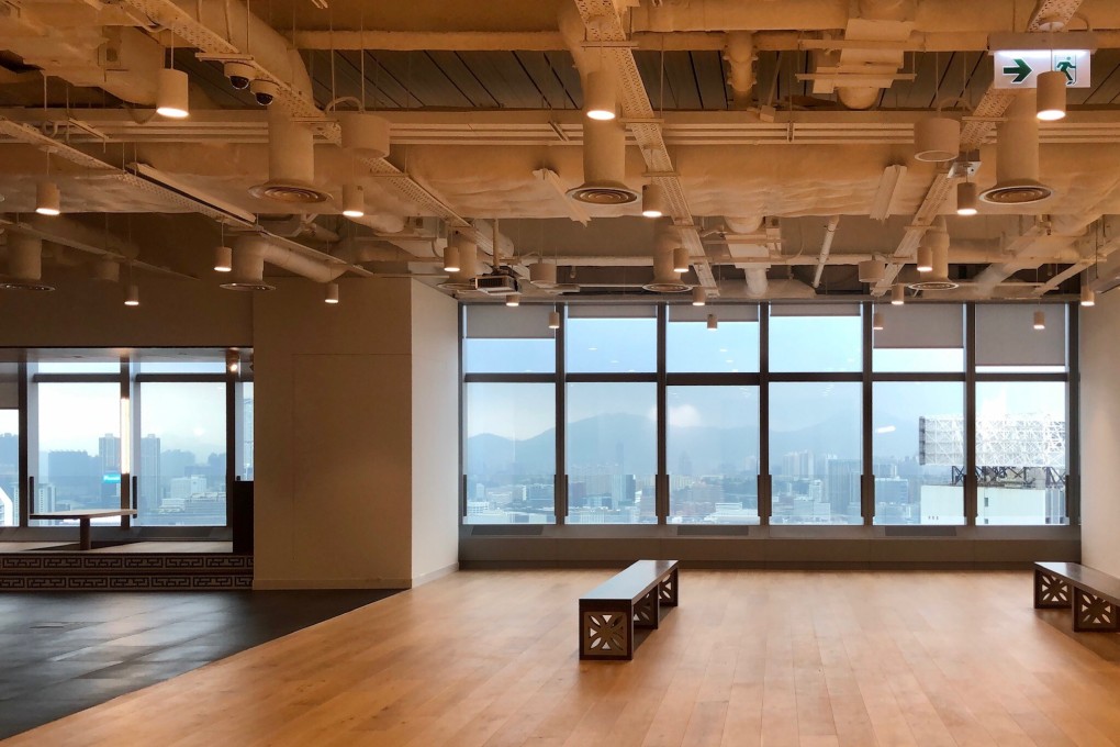 The 31st floor of Hysan Place sits empty on May 12, 2020, after being fitted out in the format of WeWork’s flexible working centres. Photo: Pearl Liu