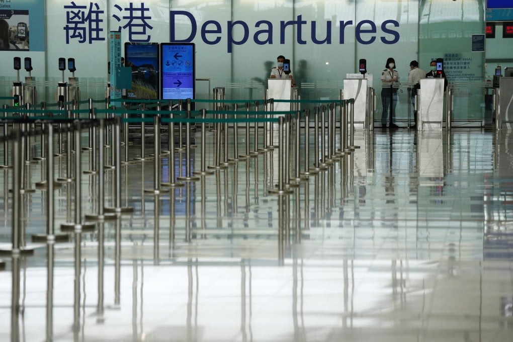 An empty departures hall at Hong Kong International Airport. Photo: Sam Tsang