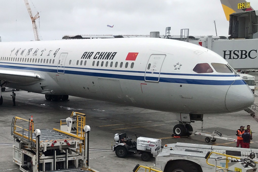 Air China aeroplane sits at a gate at Los Angeles International Airport in 2018. Photo: AFP