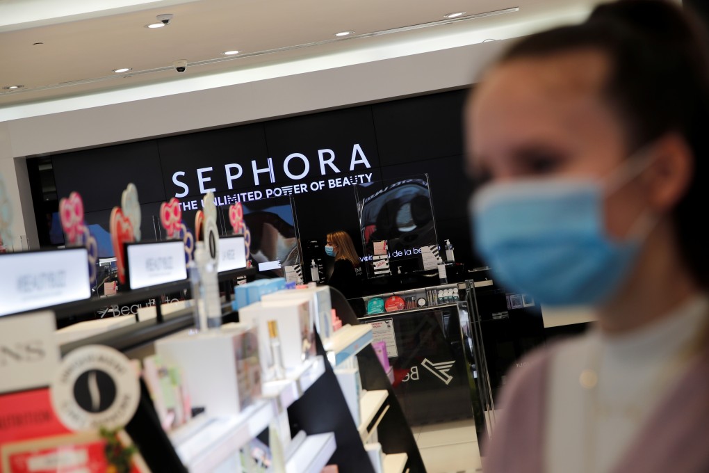 Beauty stores like Sephora will have to adapt to the post-pandemic world, with no communal make-up testers, lower sales of lipstick now most customers are wearing face masks, and higher demand for eyeliner, pampering products and nail varnish. Photo: Reuters