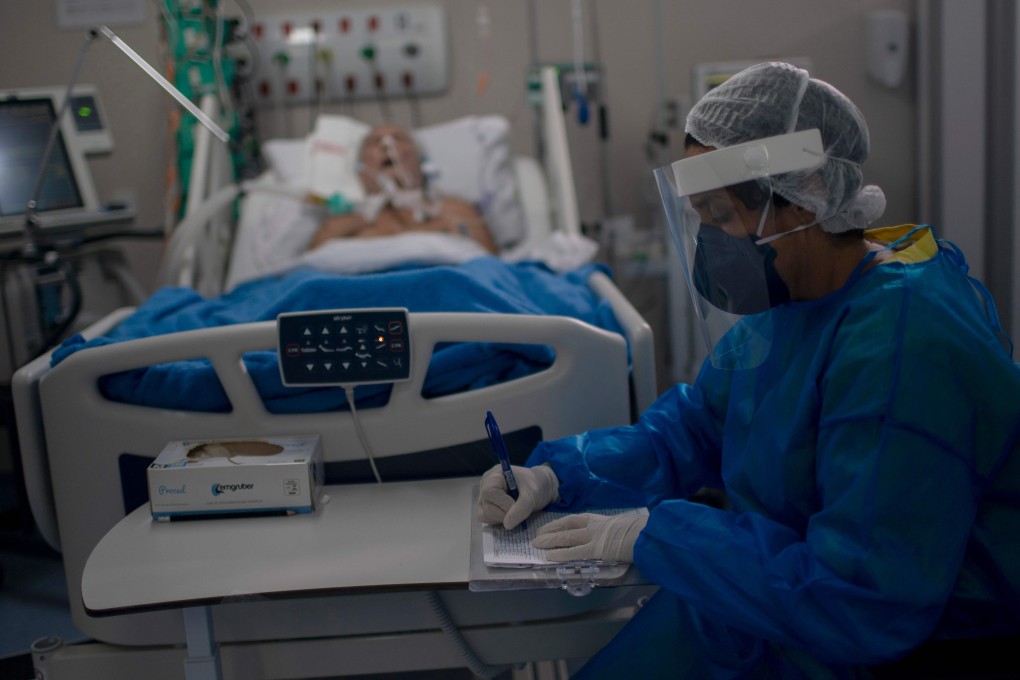A nurse works at a coronavirus ICU ward in Brazil. Photo: AFP