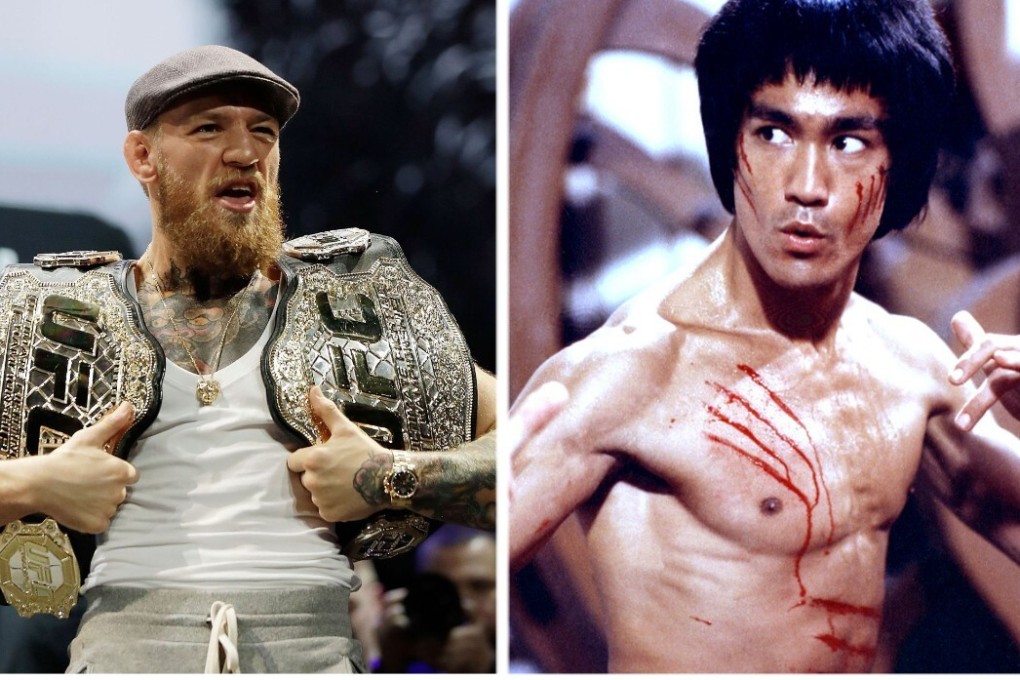 UFC star Stephen Thompson thinks Bruce Lee (right) would match up with Conor McGregor. Photo: AFP/Golden Harvest