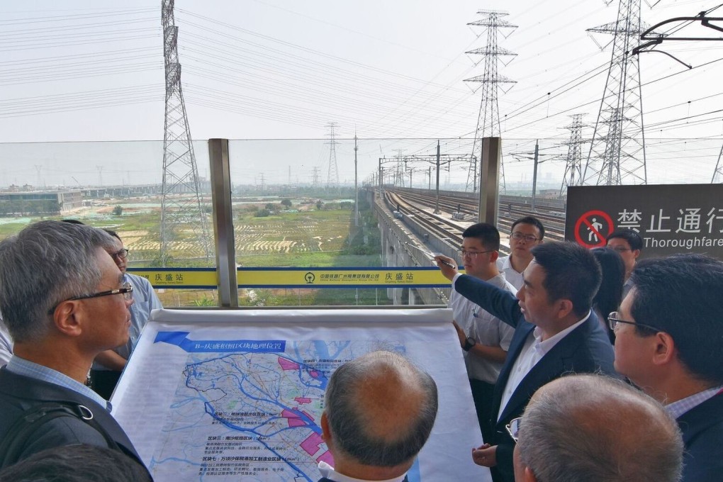 A Hong Kong University of Science and Technology delegation visits the site of university’s new Guangzhou campus in October 2018. Photo: Handout