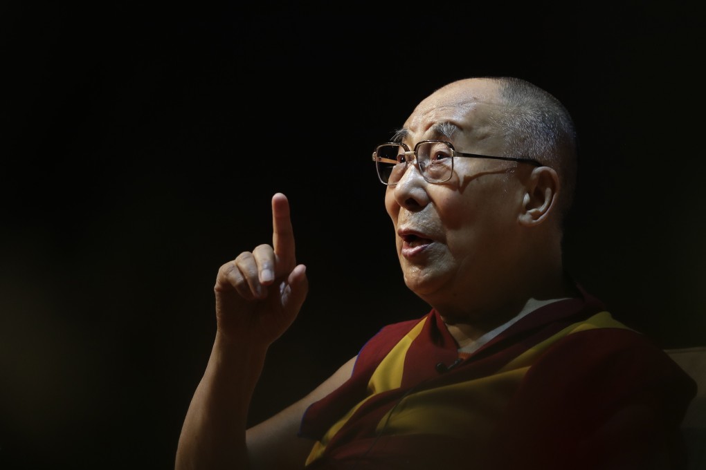The Dalai Lama speaks on “the art of happiness” at a public event in New Delhi, India, in August 2017. The Tibetan spiritual leader will release an album of his teachings and mantras set over music in July. Photo: AP
