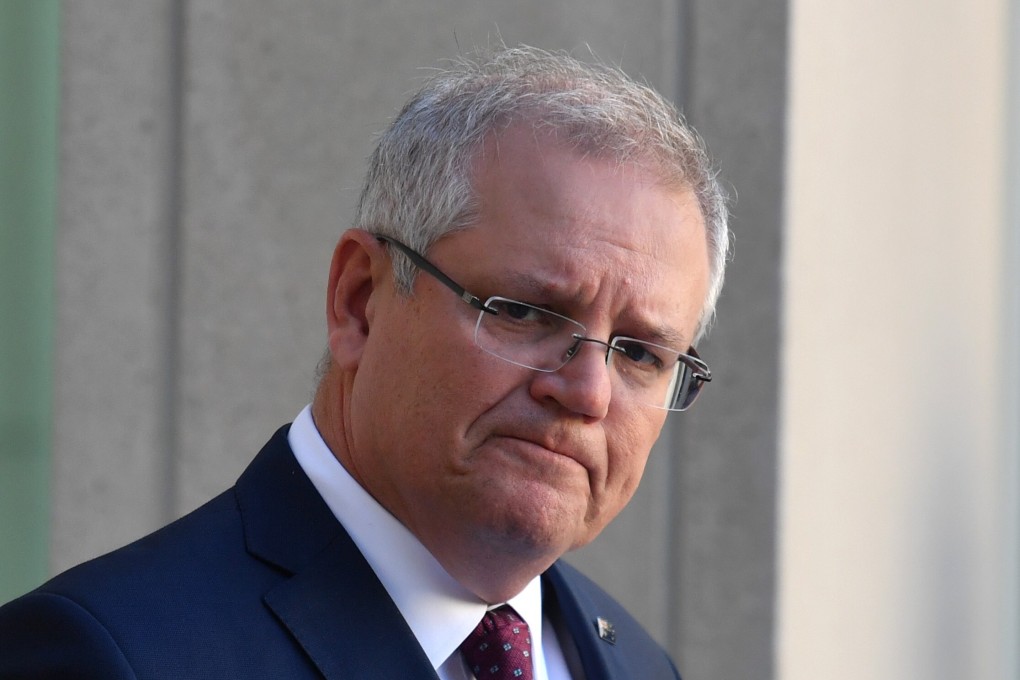 Australian Prime Minister Scott Morrison speaks during a press conference at Parliament House in Canberra on June 5 Photo: EPA