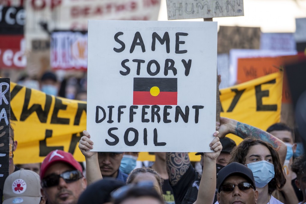 Protesters participate in a Black Lives Matter rally in Brisbane on June 6. The Australian government and institutions need to address racism towards minorities, including Asians. Photo: EPA-EFE
