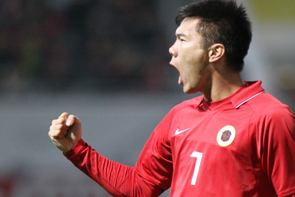 Chan Siu-ki scoring a hat-trick for Hong Kong against Taiwan in 2012. Photo: SCMP
