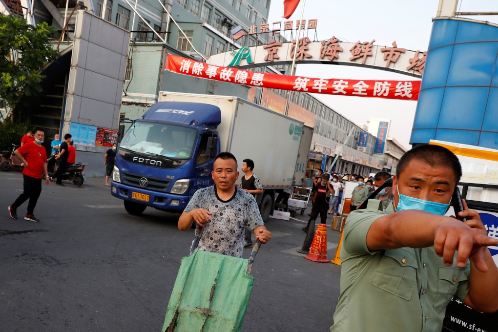 The Jingshen seafood market in Beijing has been closed for business after confirmation of a new coronavirus patient who visited the market. Photo: Reuters