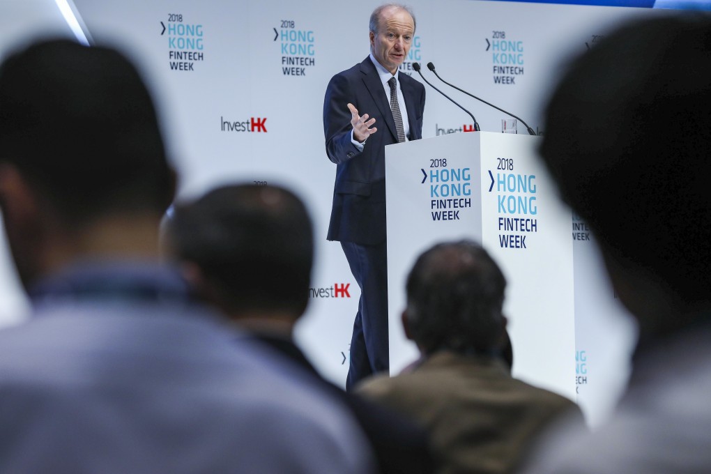 The Securities and Futures Commission (SFC)’s chief executive Ashley Alder at the HK FinTech Week held at the Hong Kong Convention and Exhibition Centre in Wan Chai on 1 November 2018. Photo: Nora Tam