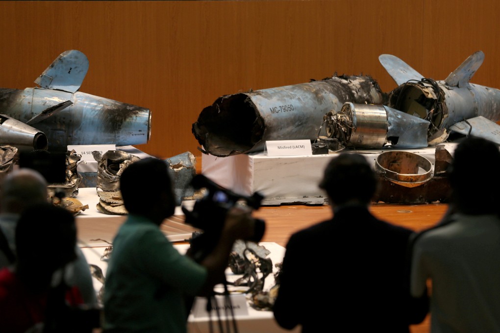 Remains of the missiles which Saudi government says were used to attack an Aramco oil facility. Photo: Reuters