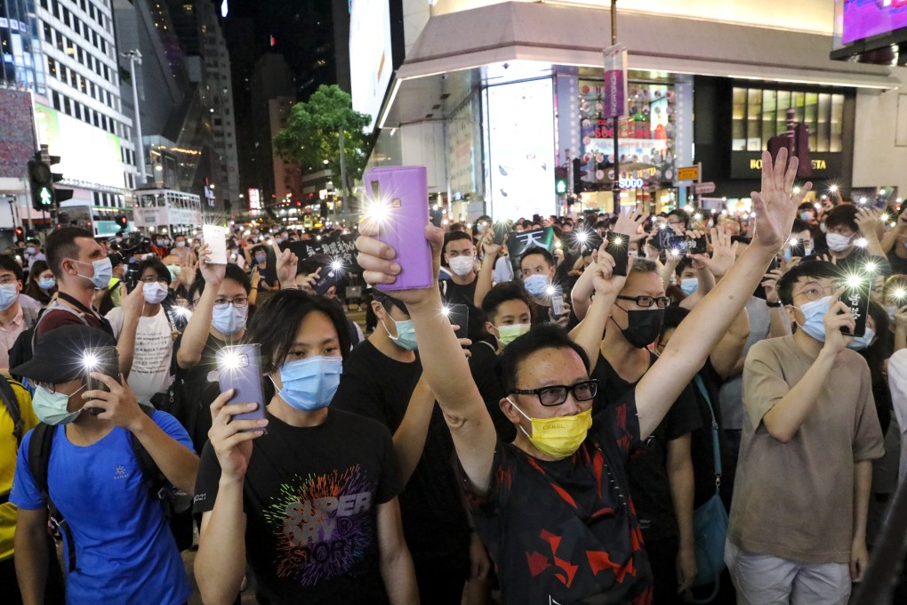 Anti-government protesters voice their opposition to the national security law on June 12. Photo: Dickson Lee