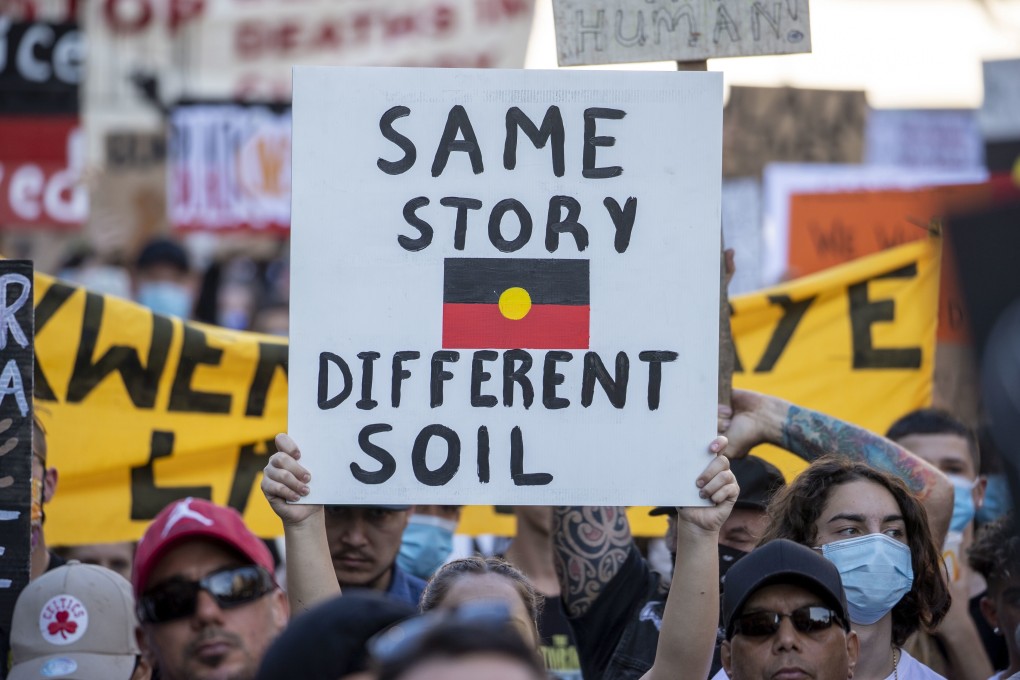A Black Lives Matter protest in Brisbane, Australia. Photo: EPA