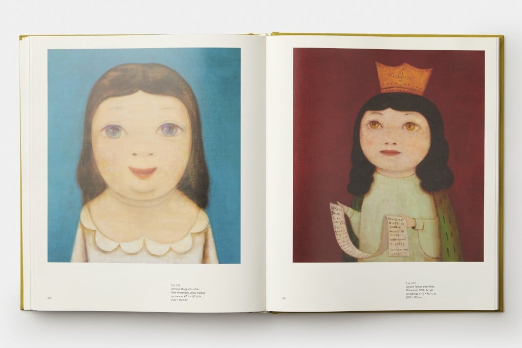 Actress Margarita, after Niko Pirosmani, 2018 (left), and Queen Tamar, after Niko Pirosmani, 2018, two works by Yoshitomo Nara from Yeewan Koon’s book about the Japanese artist. Photo: courtesy Yoshitomo Nara/Phaidon