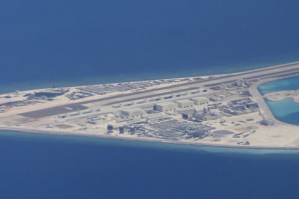 Subi Reef in the South China Sea is one of several islets that Beijing has transformed in recent years. Photo: AP