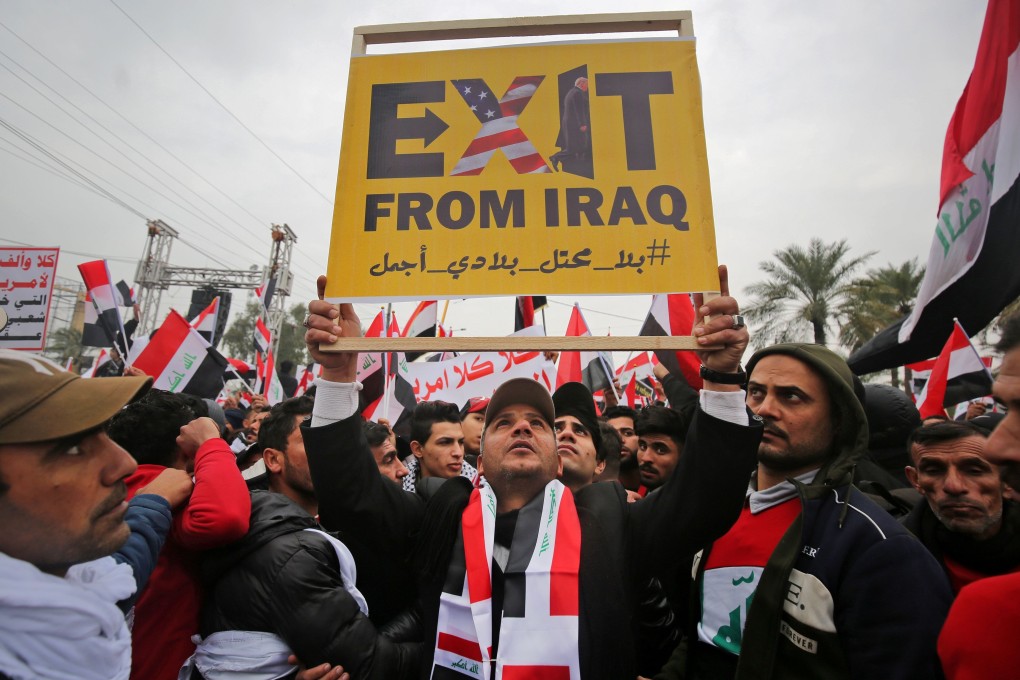 Protesters gather in the capital Baghdad to demand an end to the presence of US forces in their country, in January 2020. Photo: AFP
