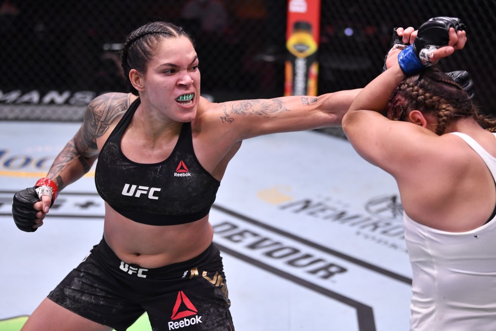 Amanda Nunes punches Felicia Spencer in their UFC featherweight championship bout during UFC 250. Photo: USA TODAY Sports
