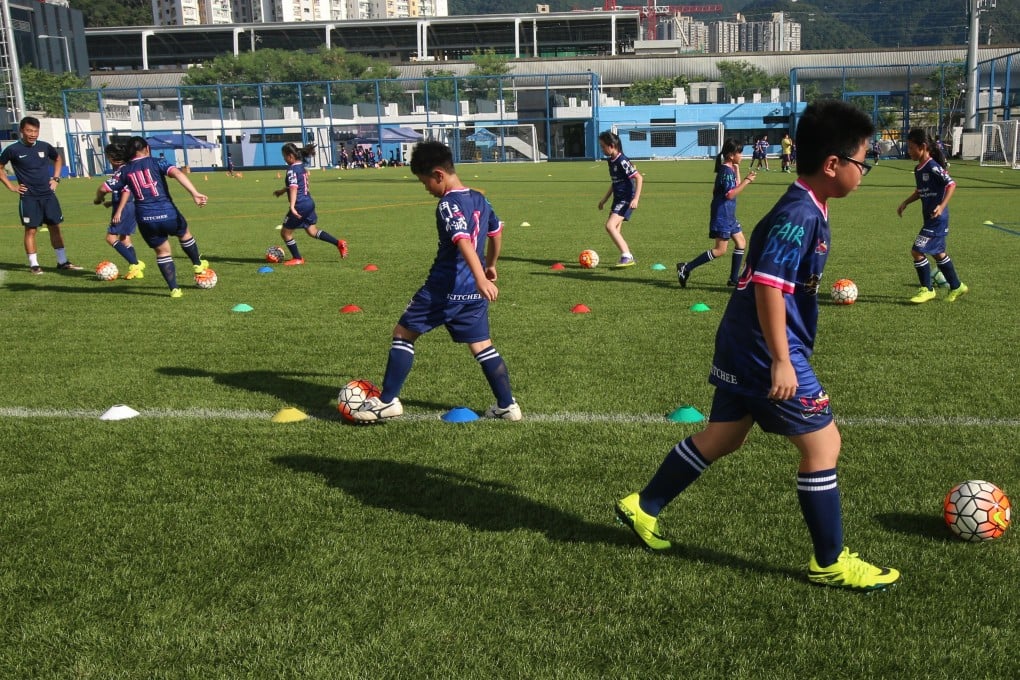 Where can Hong Kong football go? Young footballers train at Jockey Club Kitchee Centre in Shek Mun. Photo: David Wong