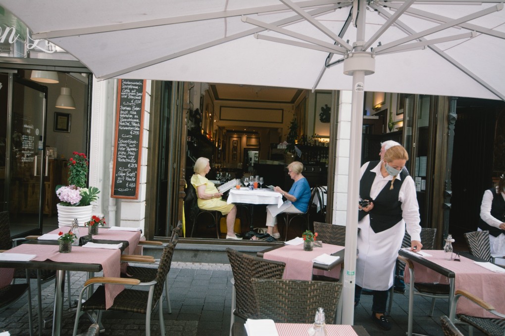 Restaurants face an uncertain future, but there is some hope. A reopened restaurant in Bonn, Germany. Photo: Ying Tang/NurPhoto via Getty Images