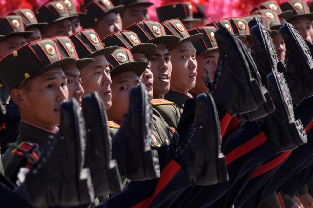 Korean People’s Army soldiers march at a rally on Kim Il-sung square in Pyongyang on September 9, 2019. File photo: AFP
