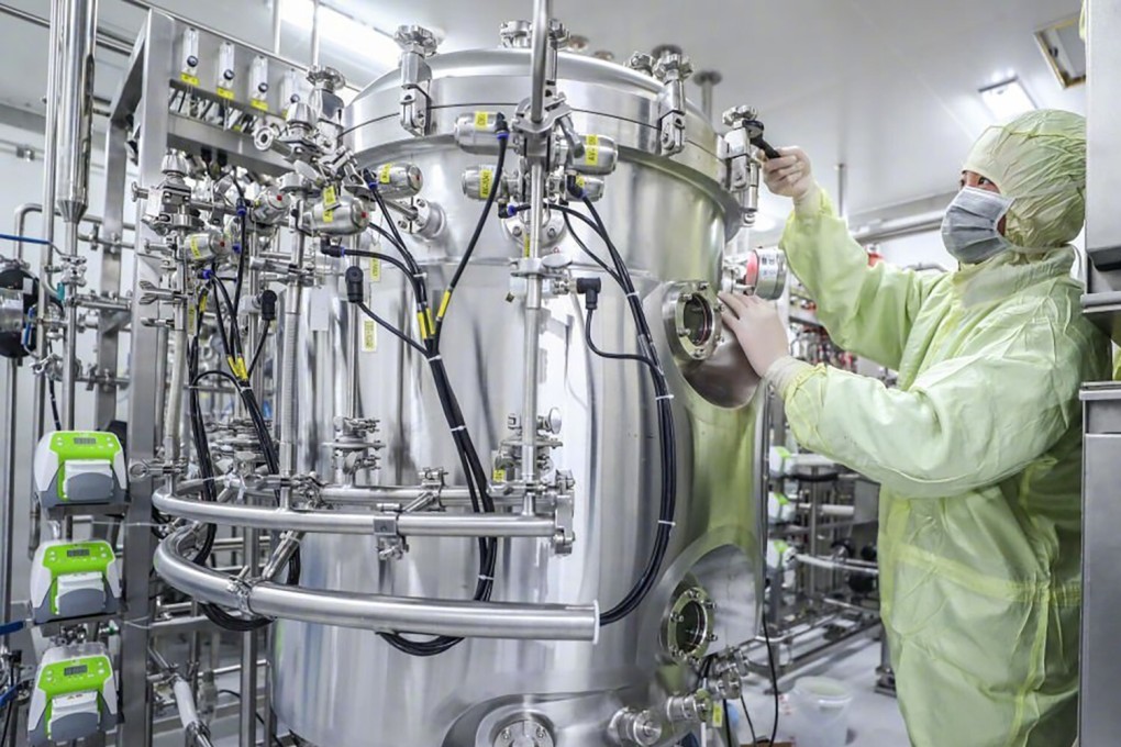 Inside one of the new production facilities the China National Biotec Group (CNBG) has built for manufacturing a Covid-19 vaccines CNBG announced that one of the potential vaccine candidates had completed phase one and phase two clinical trials. Photo: The State-owned Assets Supervision and Administration Commission