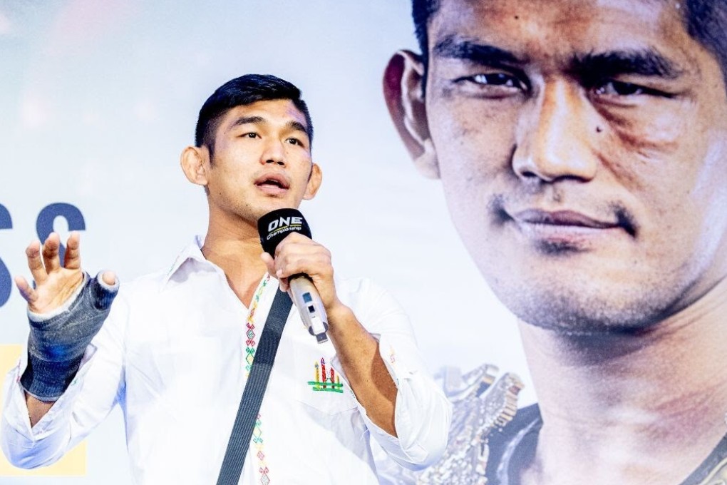 Aung La N Sang speaks to his Myanmar fans at a meet and greet in Kuala Lumpur. Photos: ONE Championship