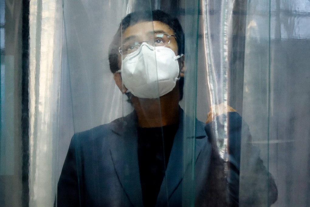 Maria Ressa, executive editor and CEO of Philippine news website Rappler, arrives for her promulgation on charges of cyber libel at Manila City Hall. Photo: Reuters