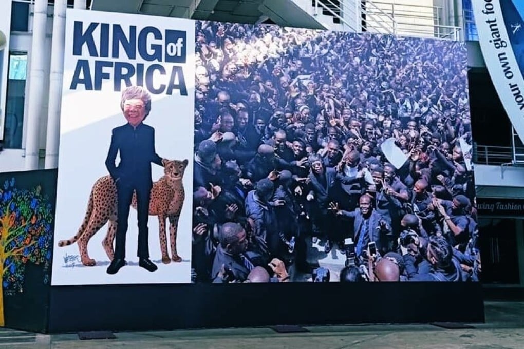 A billboard depicting Limkokwing University founder as the 'King of Africa' which went viral and was later removed. It led to claims of racism at the institution, as well as debate on widespread discrimination in Malaysia. Photo: Twitter