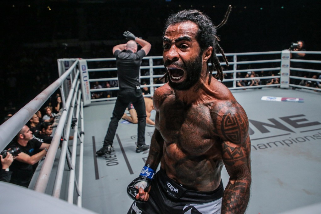 Cosmo Alexandre celebrates his 29-second KO of Sage Northcutt. Photos: ONE Championship