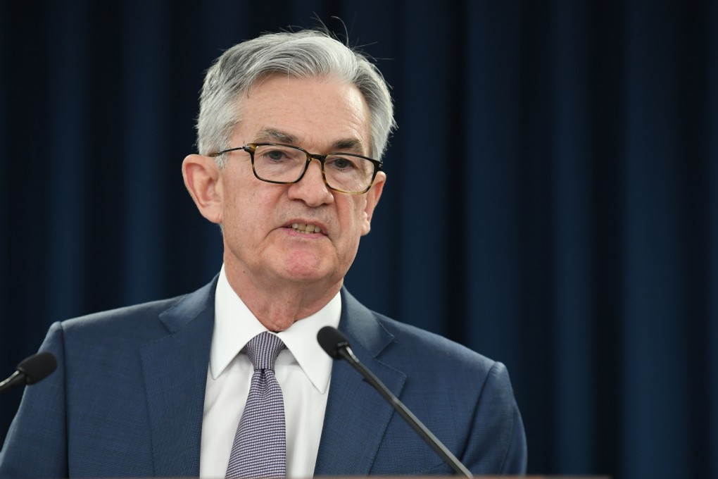 US Federal Reserve Chairman Jerome Powell speaks at a press briefing on March 3 after the surprise announcement that the central bank will cut interest rates. Powell has said the Fed will continue to “aggressively” pump liquidity into the economy to weather the impact of the coronavirus pandemic. Photo: AFP