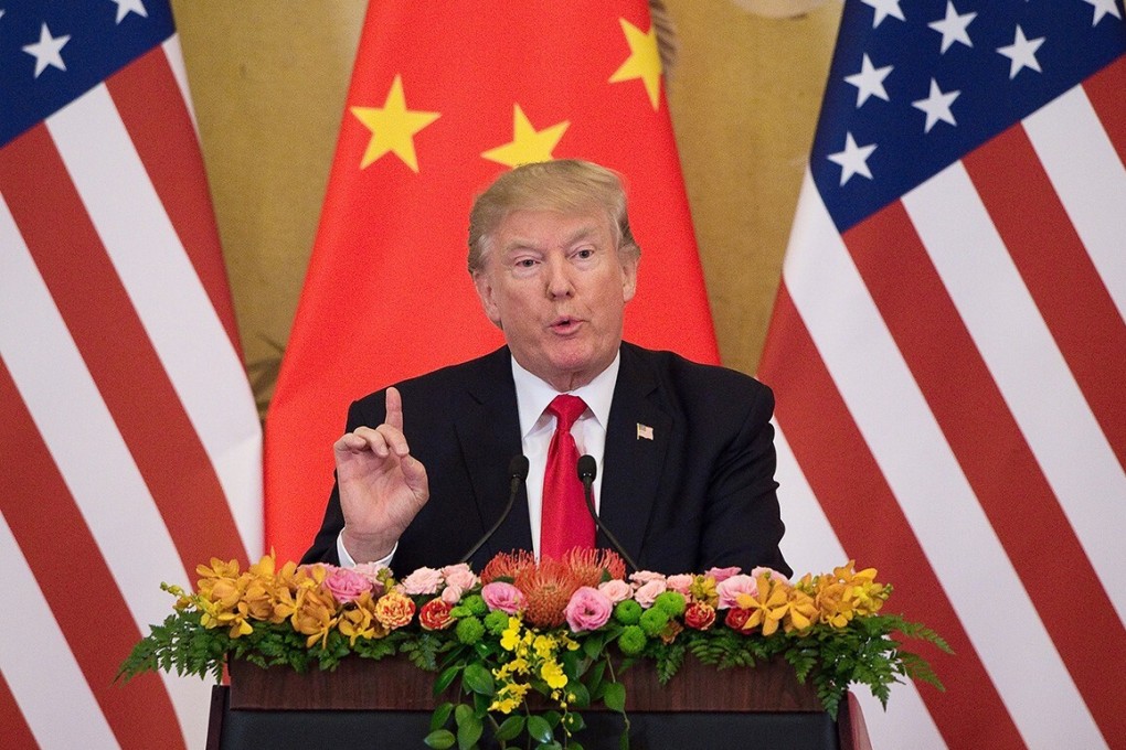 US President Donald Trump speaks during a press conference with China’s President Xi Jinping at the Great Hall of the People in Beijing on November 9, 2017. Trump has been taking an increasingly hard line on China as his re-election campaign progresses. Photo: AFP