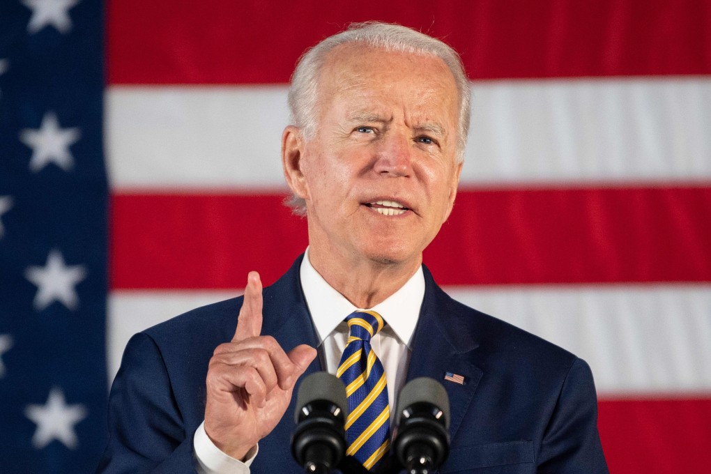 Democratic presidential candidate Joe Biden speaks about reopening the country during a speech in Darby, Pennsylvania, on June 17. Photo: AFP