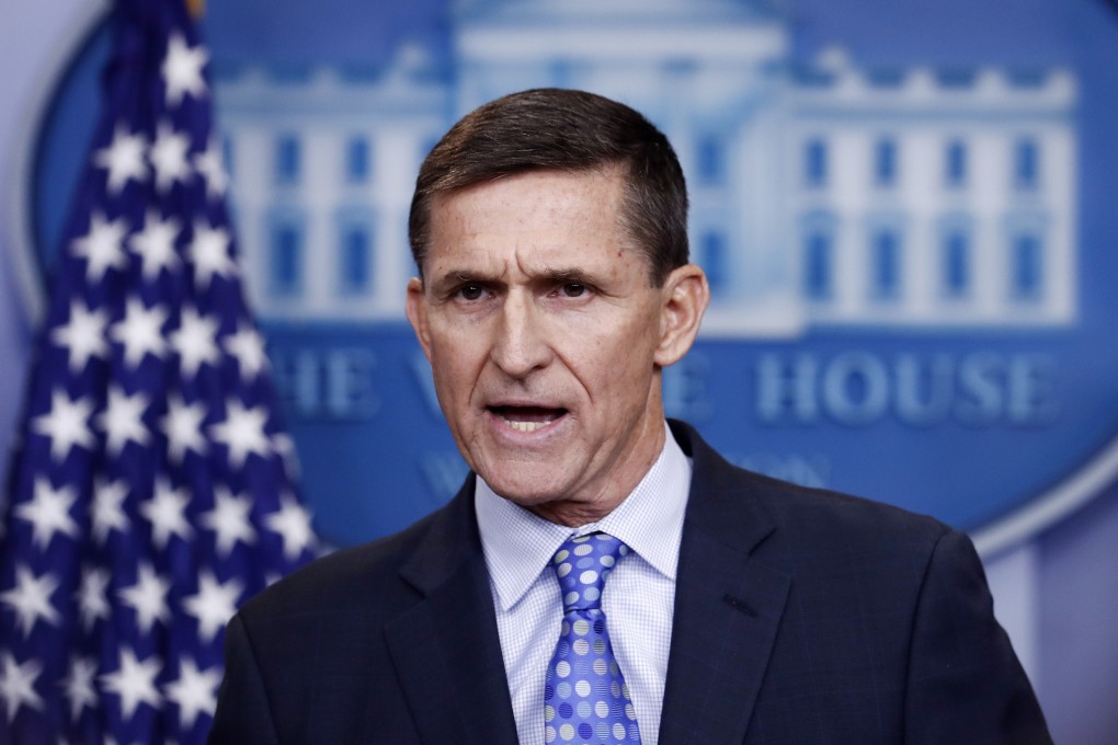 Then National Security Adviser Michael Flynn speaks during the daily news briefing at the White House in February 2017. Photo: AP