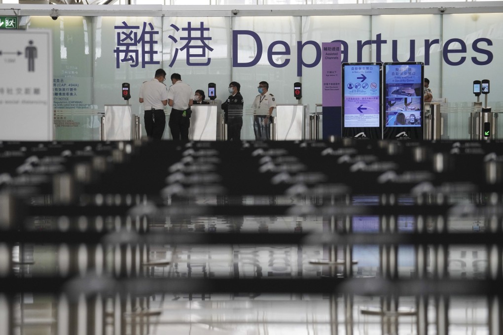 View of the empty departure gates at Hong Kong International Airport in Chek Lap Kok, amid the coronavirus pandemic. Photo: Winson Wong