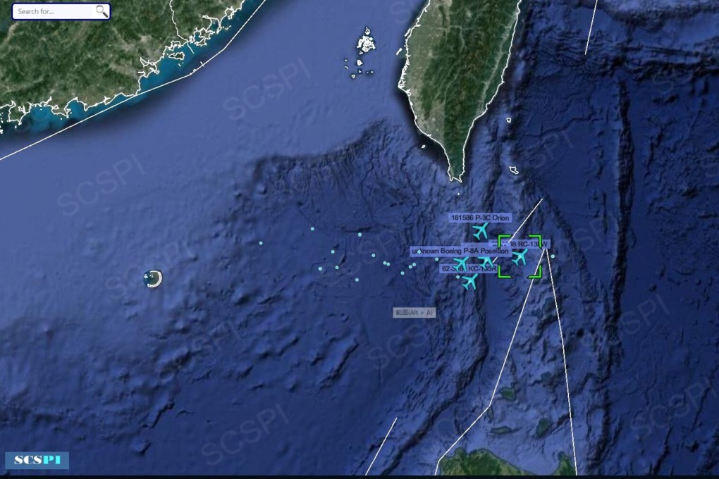 An illustration shared on Twitter shows the supposed routes taken by the US aircraft. Photo: SCS Probing Initiative