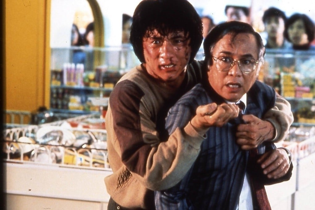 Jackie Chan (left) and Chor Yuen in a still from his 1985 film Police Story, one of the martial arts star’s 10 best films.