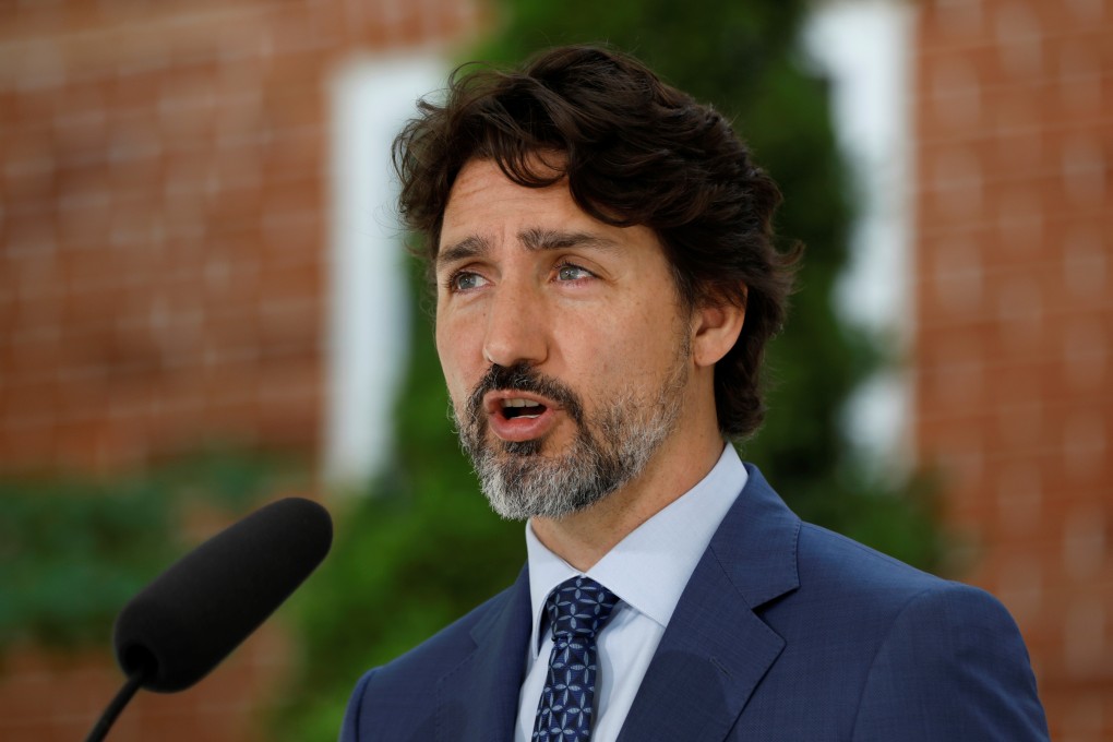 Canadian Prime Minister Justin Trudeau holds a news conference at Rideau Cottage in Ottawa, Ontario, on Monday. Photo: Reuters