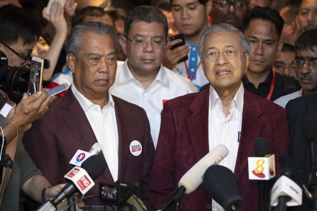 Malaysia’s Prime Minister Muhyiddin Yassin and then premier Mahathir Mohamad in 2018. Photo: AP
